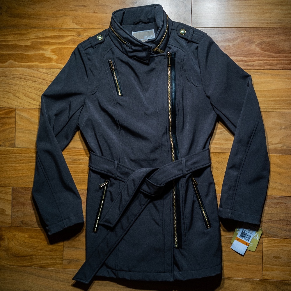 Michael Kors Water Resistant Charcoal 3/4 Trench